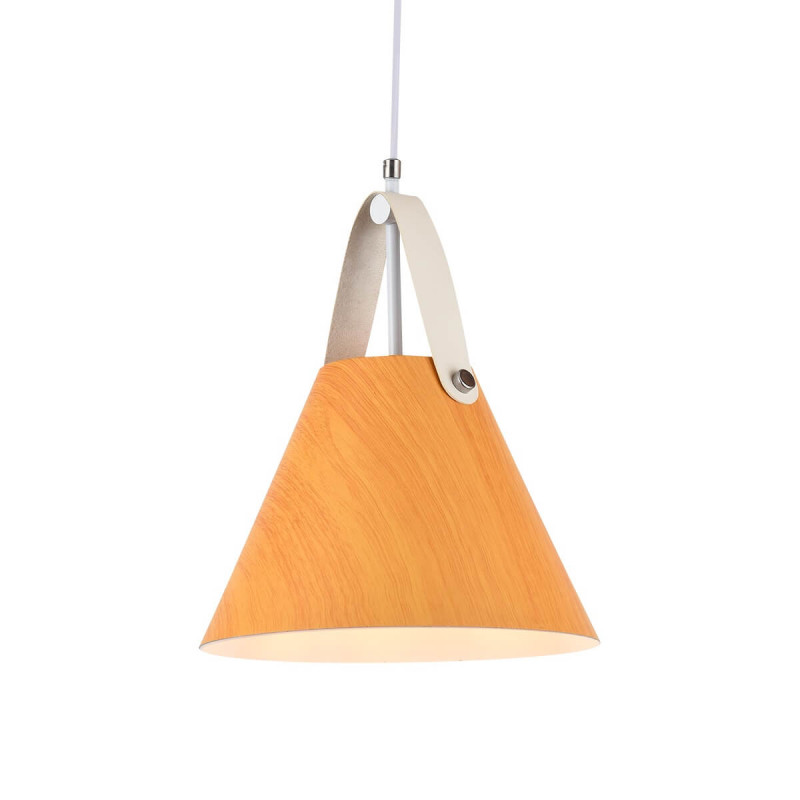 Colgante CARILUX para 1 luz E27 metal madera natural