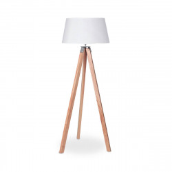 Lampara de pie CARILUX 1182XL 3 patas madera paraíso pantalla blanca h 165cms