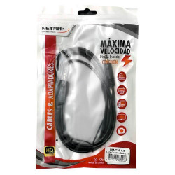 Cable para audio NETMAK NM-C26 3.5 stereo 1.5m macho a macho