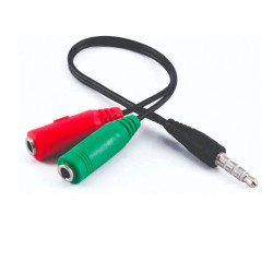 Cable NETMAK NM-C92 adaptador dos stereo 3,5 hembra a un 3.5 macho