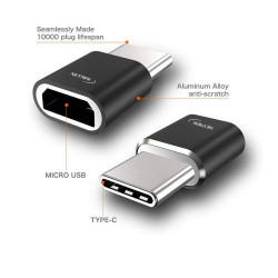 Adaptador NETMAK NM-C103 USB tipo c macho a micro USB hembra