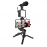 Soporte con micrófono y luz LED NETMAK NM-STREAM 4 en 1