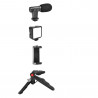Soporte con micrófono y luz LED NETMAK NM-STREAM 4 en 1