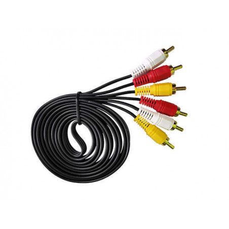 Cable NISUTA audio y video RCA 3X3 M/M 1,8 M