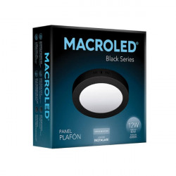 Plafón led MACROLED NPR12CW circular 12w 6000k luz fría negro