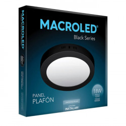 Plafón led MACROLED circular 18w 1620lm 6000k luz fría negro