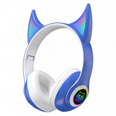 Auricular STN-25 bluetooth con orejas de gato led azul
