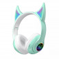 Auricular bluetooth STN-25 con orejas de gato led verde