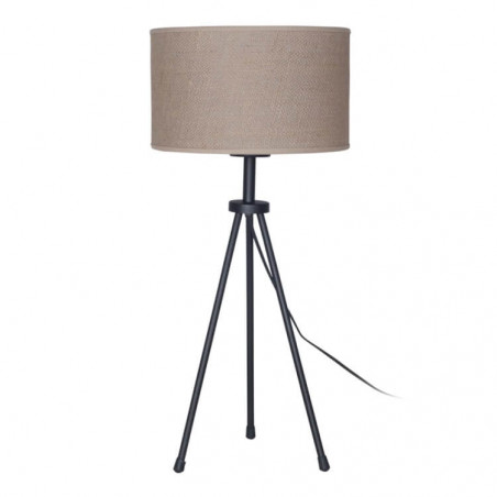 Lampara de mesa SAN JUSTO 7800 TAFI trípode metálico negro pantalla tela gris h56cm E27