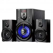 Parlante NISUTA multimedia 2.1 con FM, bluetooth, mp3 y luces