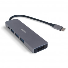 Adaptador SOUL MULTI HUB usb tipo C a usb C(pd) + usb x3 + hdmi 4K