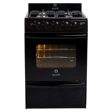Cocina ESCORIAL MASTER STYLE BLACK Multigas 4 hornallas negra