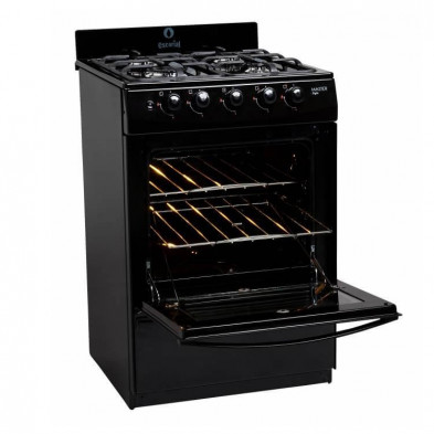 Cocina ESCORIAL MASTER STYLE BLACK Multigas 4 hornallas negra