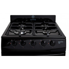 Cocina ESCORIAL MASTER STYLE BLACK Multigas 56cm 4 hornallas negra