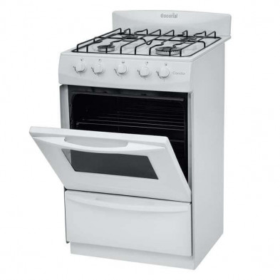 Cocina ESCORIAL CANDOR gas licuado 4 hornallas blanca