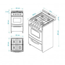 Cocina ESCORIAL CANDOR gas licuado 51cm 4 hornallas blanca