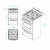 Cocina ESCORIAL CANDOR gas licuado 51cm 4 hornallas blanca