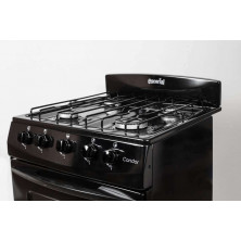 Cocina ESCORIAL CANDOR BLACK gas licuado 51cm 4 hornallas negra