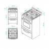 Cocina ESCORIAL CANDOR BLACK gas licuado 51cm 4 hornallas negra