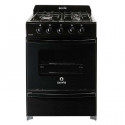 Cocina ESCORIAL MASTER CLASSIC BLACK gas licuado 56cm 4 hornallas negra