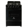 Cocina ESCORIAL MASTER CLASSIC BLACK gas licuado 56cm 4 hornallas negra