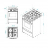 Cocina ESCORIAL MASTER CLASSIC BLACK gas licuado 56cm 4 hornallas negra