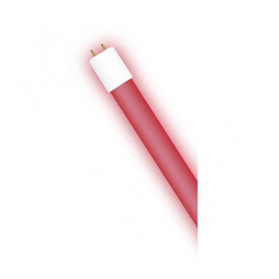 Lámpara tubo led TBCin T8 18w g13 vidrio opal rojo 330°