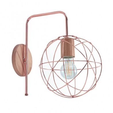 Aplique CARILUX MINI ATOMO 1 luz madera paraíso/cobre