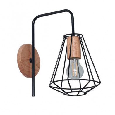 Aplique CARILUX MINI ROMBO para 1 luz E27 madera paraíso negro