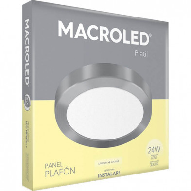 Plafón led MACROLED circular 24w 3000k luz cálida platil
