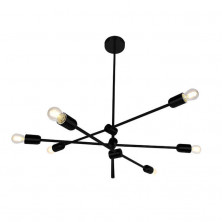 Colgante CANDIL CORONA 6 Luces E27 IP20 Negro