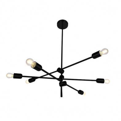 Colgante CANDIL CORONA 6 Luces E27 IP20 Negro