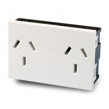 Modulo CAMBRE S.XXI doble toma bipolar con tierra blanco easyfit sin derivación