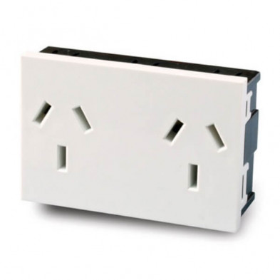 Modulo CAMBRE S.XXI doble toma bipolar con tierra blanco easyfit sin derivación