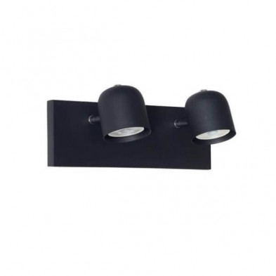 Aplique VIGNOLO VELOZ para 2 luces GU10 negro