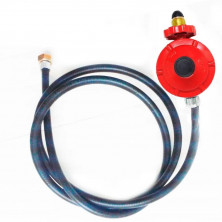 Regulador para cocina FOCO con manguera para garrafa 10kg 1,5 metros rojo