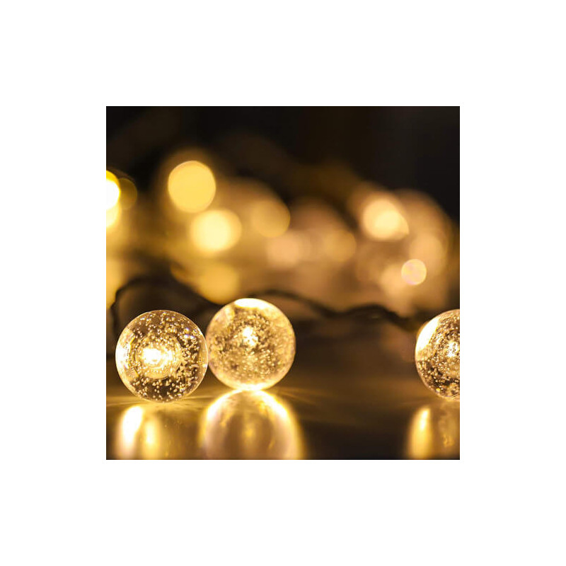 Luces de navidad 28 led bolitas cristal blanco cálido Luces de navidad 28 led bolitas cristal blanco cálido