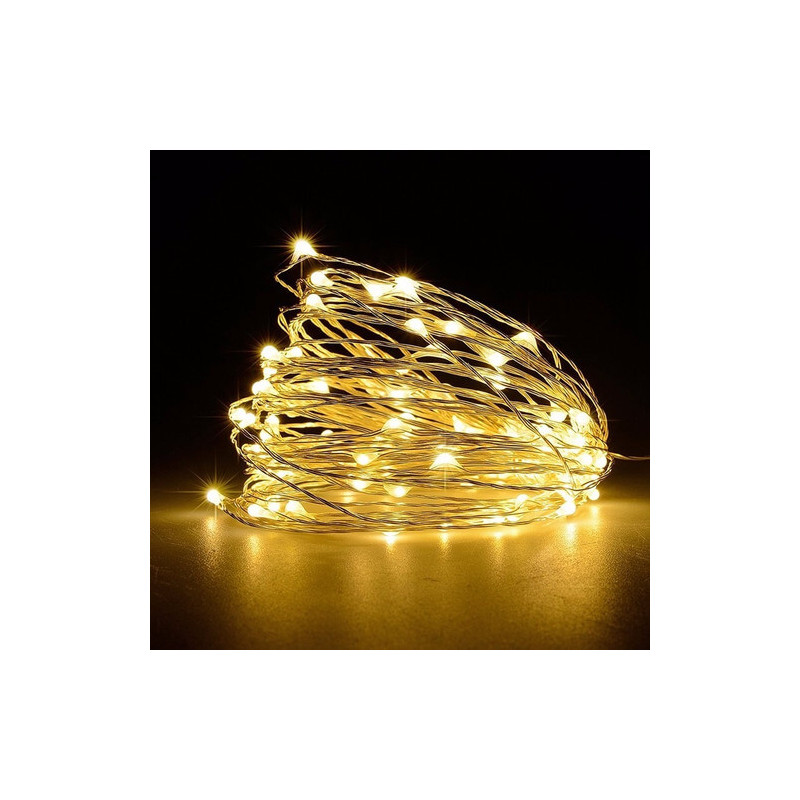 Luces de navidad alambre 30 led blanco cálido 3 metros sin pila Luces de navidad alambre 30 led blanco cálido 3 metros sin pila