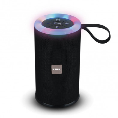Parlante bluetooth SOUL PARTY ROUND XS 400 negro con luces LED