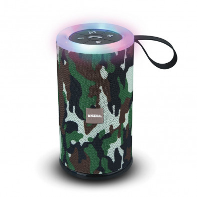 Parlante SOUL PARTY ROUND XS 400 bluetooth con luces LED camuflado