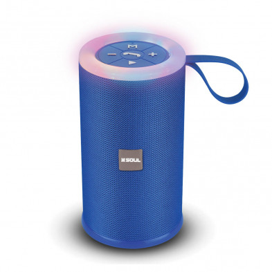 Parlante SOUL PARTY ROUND XS 400 bluetooth con luces LED azul