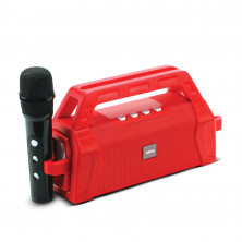 Parlante SOUL MINI STUDIO XS 500 bluetooth karaoke con micrófono rojo