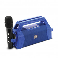 Parlante SOUL MINI STUDIO XS 500 bluetooth karaoke con micrófono azul