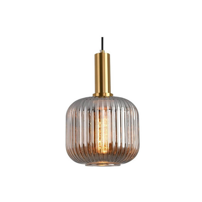 Colgante ETHEOS OVAL para 1 luz E27 vidrio dorado smoke Colgante ETHEOS OVAL para 1 luz E27 vidrio dorado smoke