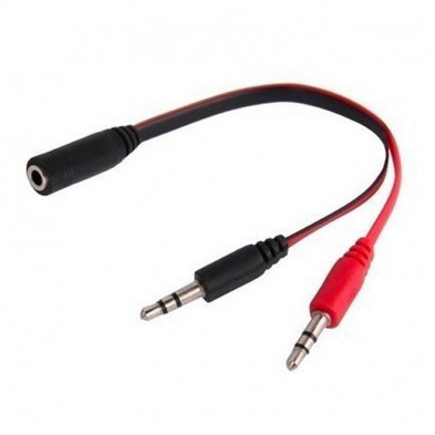 Cable adaptador NETMAK NM-C50 para auricular plug 3.5 hembra a 2 macho