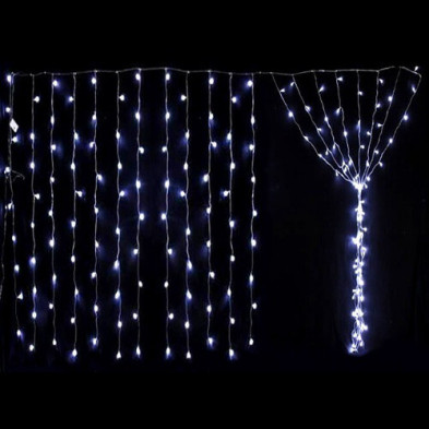 Luz de Navidad Cortina Red 120 Luces Blanco frio