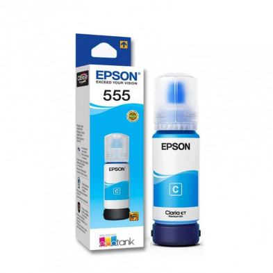 Botellón EPSON T555220-AL cían para Ecotank L8180-L8160