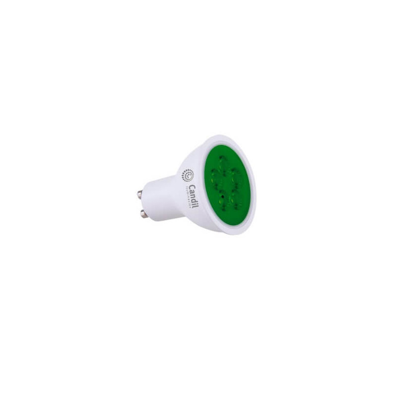 Lámpara led CANDIL Dicro GU10 4.5W 220v 325lm Verde Lámpara led CANDIL Dicro GU10 4.5W 220v 325lm Verde