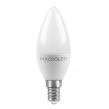 Lampara MACROLED C37-6-E14-CW LED vela 6W 540lm 6500k fría E14