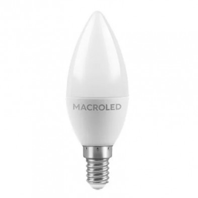 Lámpara led MACROLED vela E14 6W 540lm 6500k luz fría